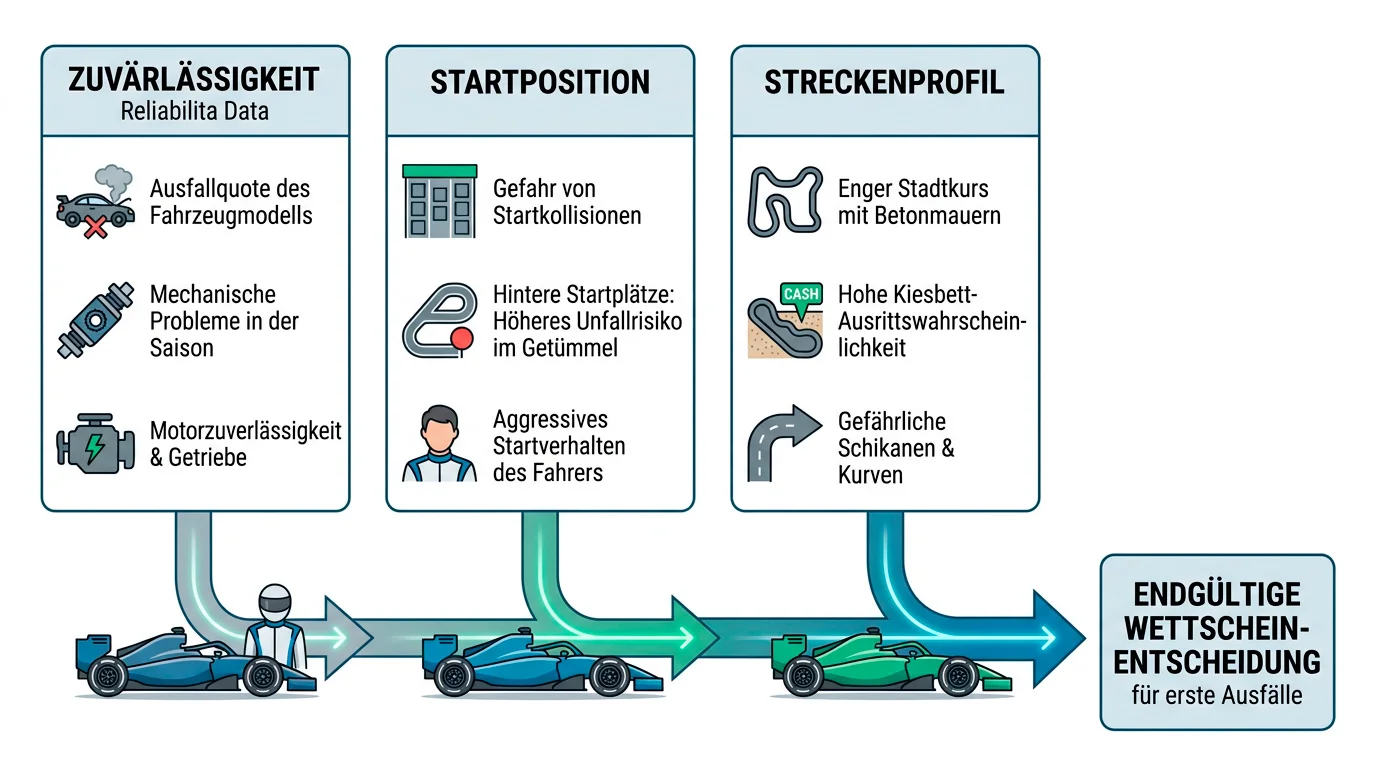 Entscheidungsframework für die Formel-1-Erster-Ausfall-Wette: Zuverlässigkeit, Startposition und Strecke