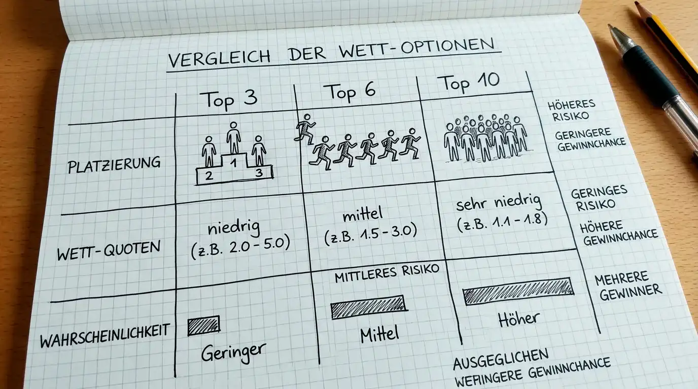 Vergleich der Formel-1-Platzwetten Top 3, Top 6 und Top 10: Unterschiede in Quoten und Trefferwahrscheinlichkeit