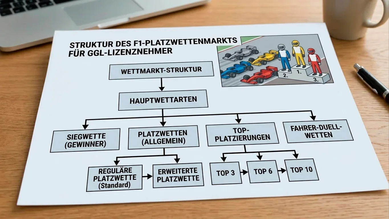 Aufbau des Formel-1-Platzwettenmarkts: Wie GGL-lizenzierte Anbieter Top-3-, Top-6- und Top-10-Märkte strukturieren
