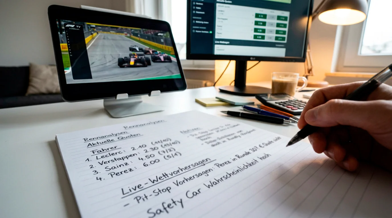 Live-Quoten-Reaktionen auf Pit-Stops und Reifenstrategie-Entscheidungen in der Formel 1