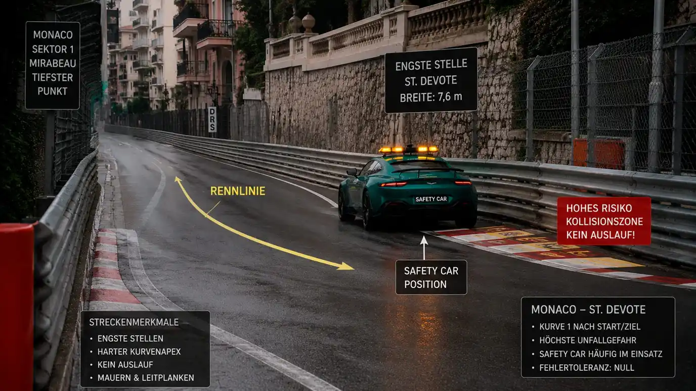 Formel-1-Strecken mit höchster Safety-Car-Wahrscheinlichkeit – Monaco, Baku und Singapur im Risikoprofil