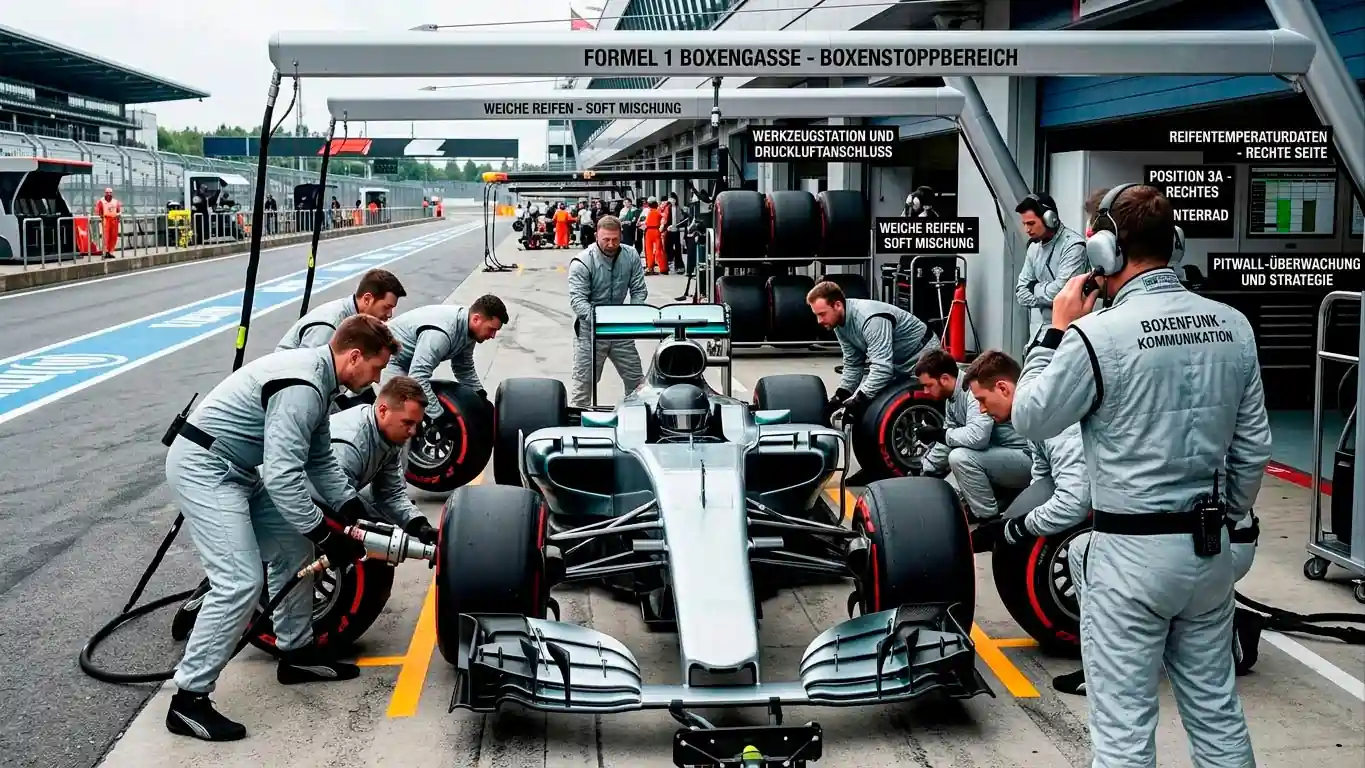 Formel-1-Boxenstopp-Strategie für die schnellste Runde – Team kommuniziert per Funk