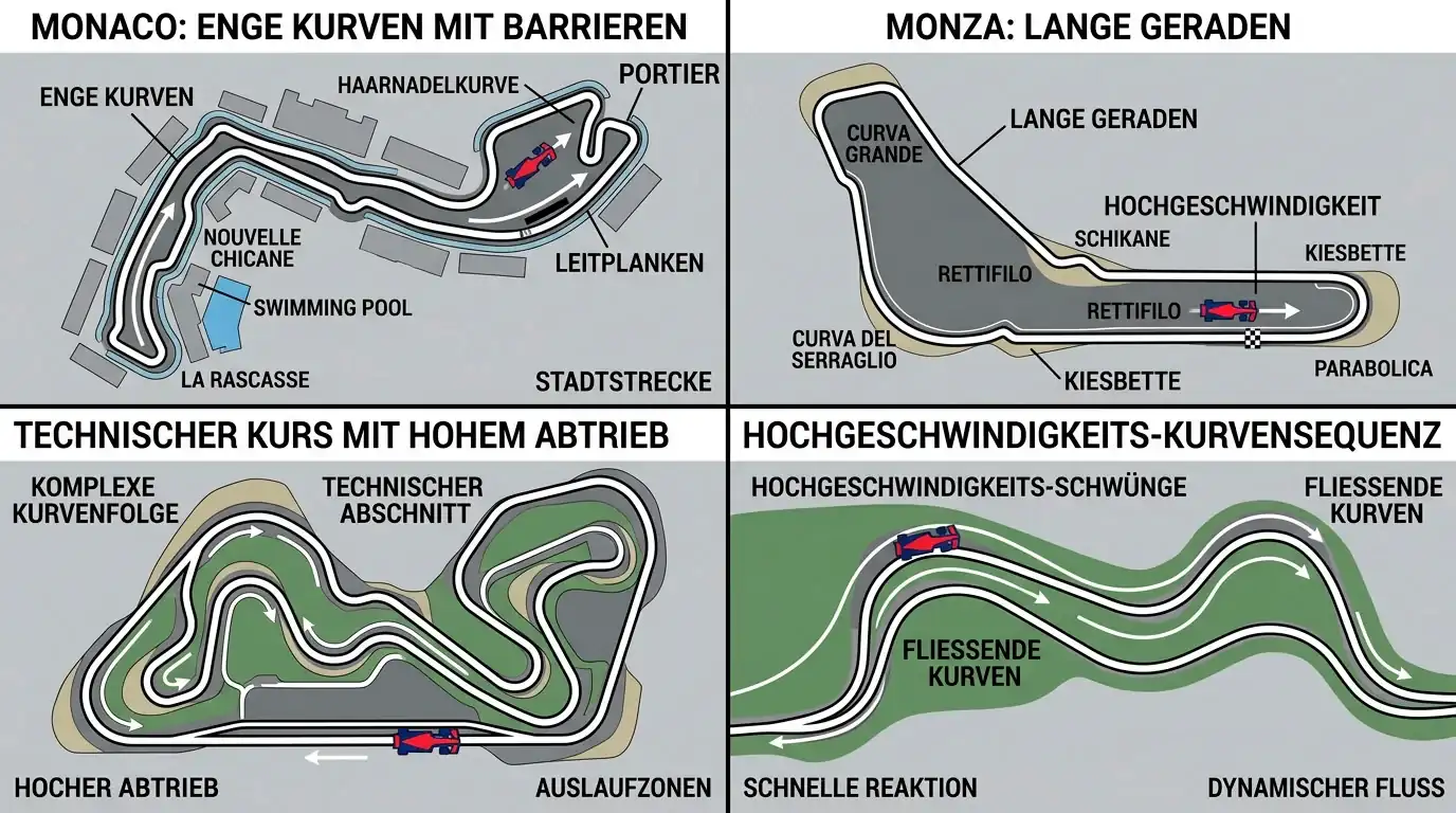 Streckencharakteristik und ihr Einfluss auf die Formel-1-Siegwette – Analyse verschiedener Grand-Prix-Kurse