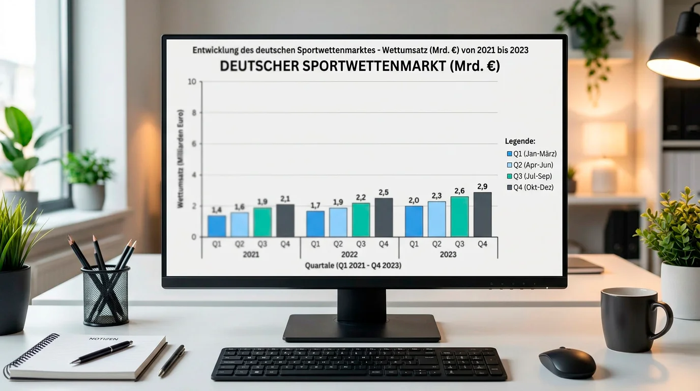 Deutsches Sportwettenmarktvolumen 2025 – Spieleinsätze online und stationär nach GGL Marktmonitor