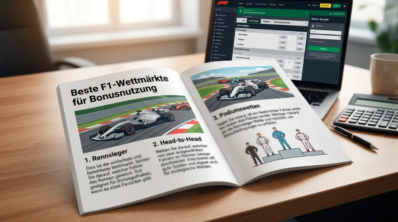 Beste Formel-1-Wettmärkte für Bonusnutzung: Rennsieger, H2H und Podiumswetten im Überblick