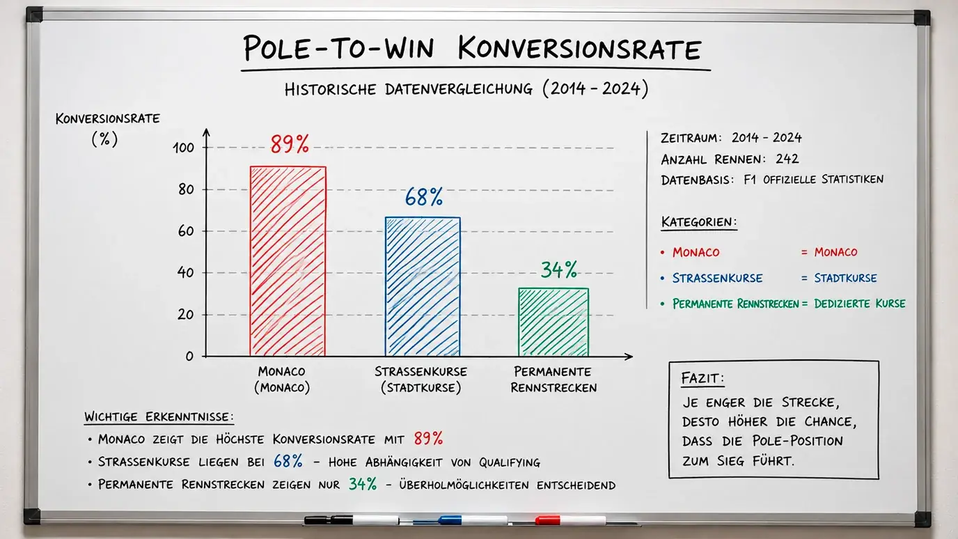 Pole-Position-Statistik beim Monaco GP in der Formel 1 – historische Daten zu Pole-to-Win-Rate