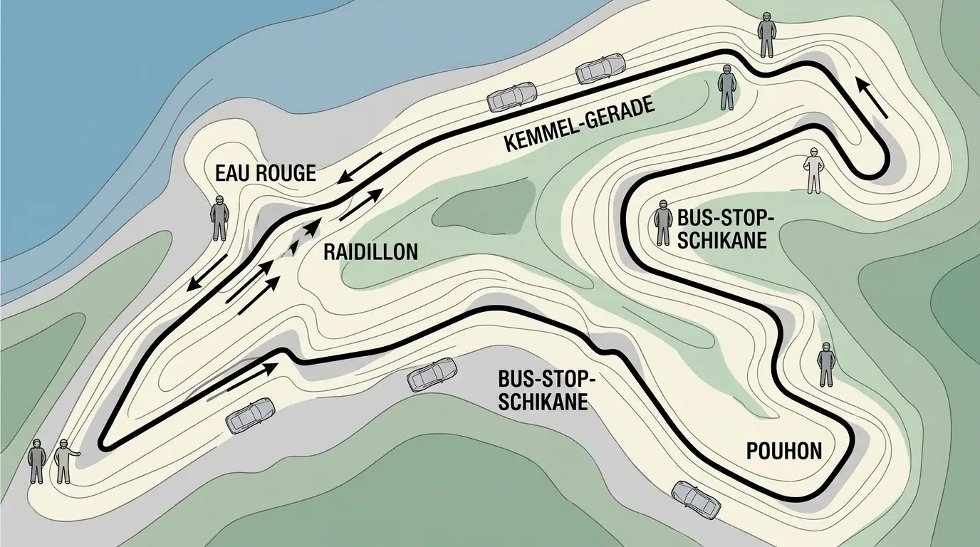 Streckenprofil Spa-Francorchamps – lange Kurse mit extremer Topographie und wechselhaftem Wetter als Wettfaktor