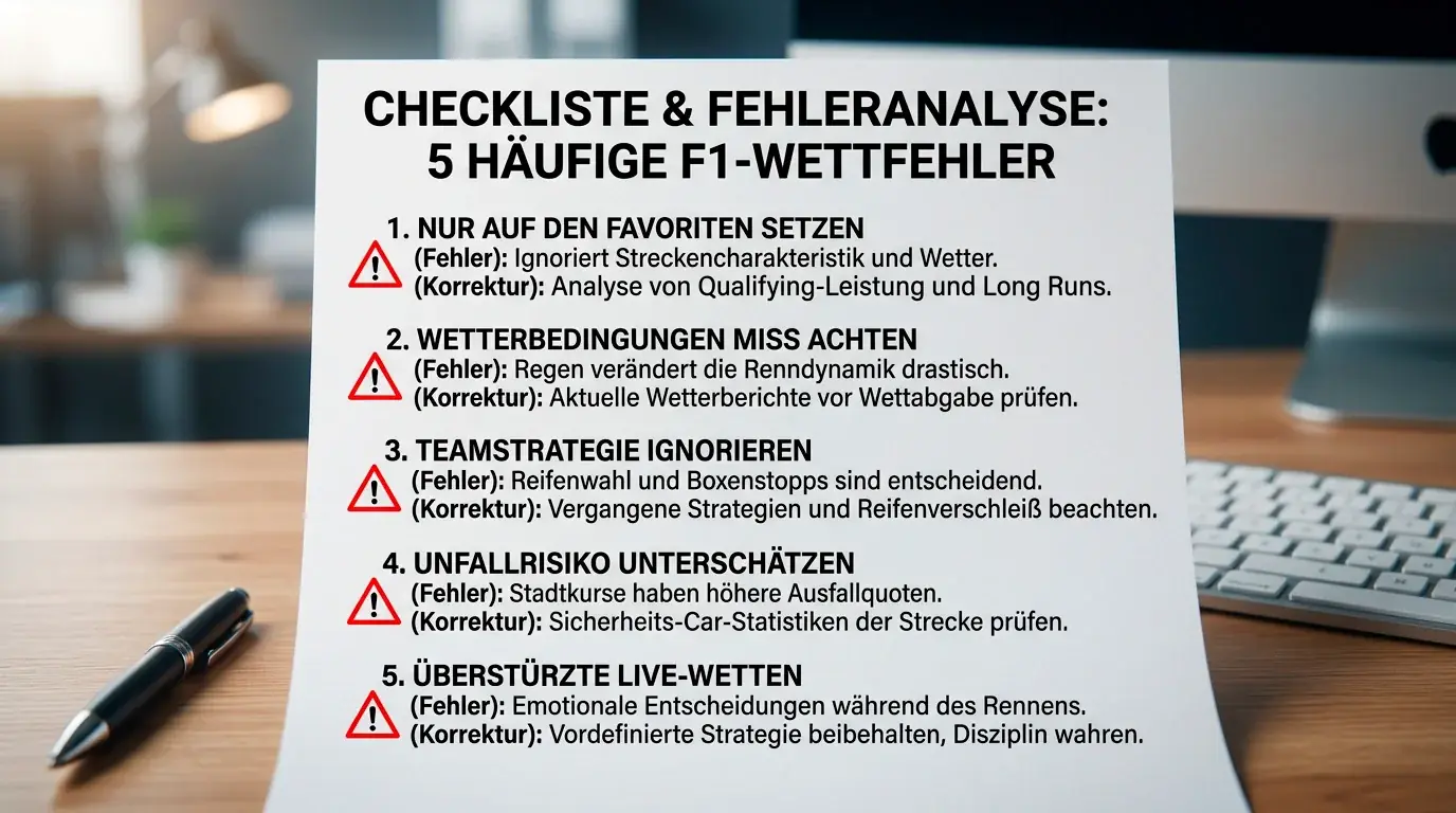 Typische Fehler bei Formel-1-Wetten vermeiden – Tilt, Quoten-Shopping und Timing richtig verstehen