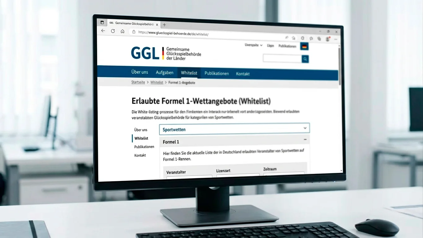GGL-Website der Gemeinsamen Glücksspielbehörde der Länder – Einstiegspunkt für die Whitelist-Prüfung