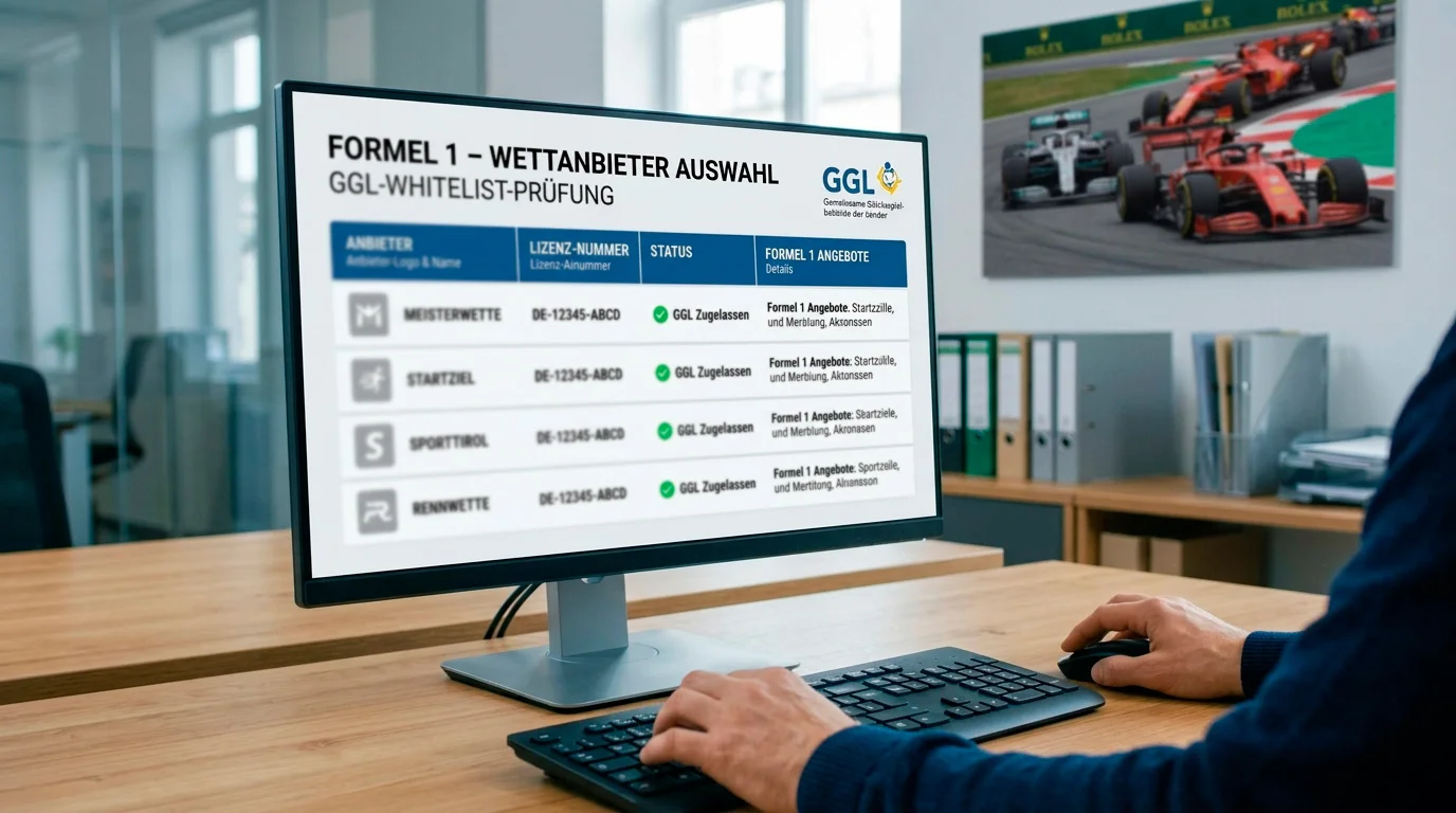 Sicheres Formel-1-Wetten in Deutschland: GGL-Whitelist als erste Anlaufstelle vor der Anbieterauswahl